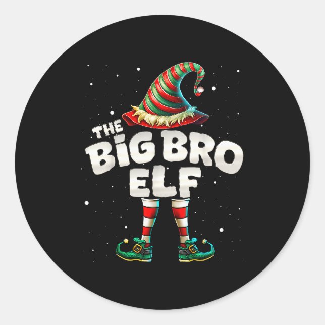 I'm The Brother Elf Family Matching Group Christma Classic Round Sticker (Front)
