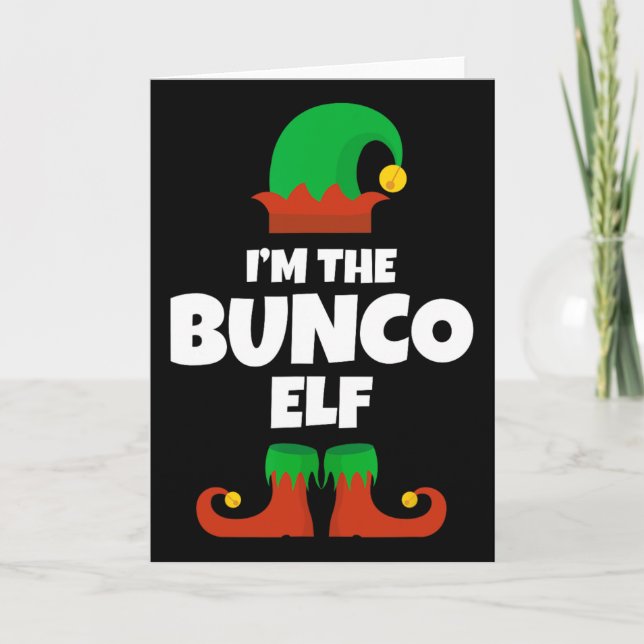 I'm The Bunco Elf Family Pajama Christmas Funny Bu Card (Front)