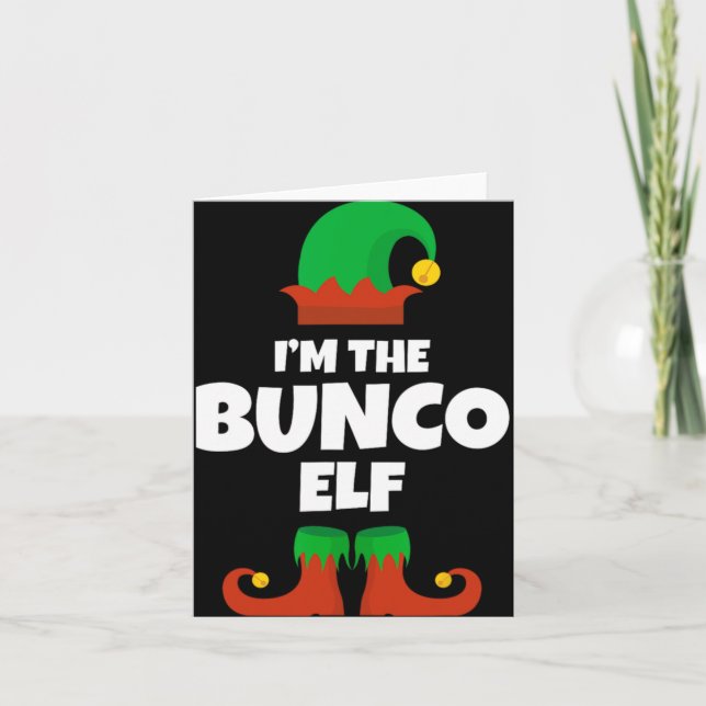 Im The Bunco Elf Family Pajama Christmas Funny Bu  Card (Front)