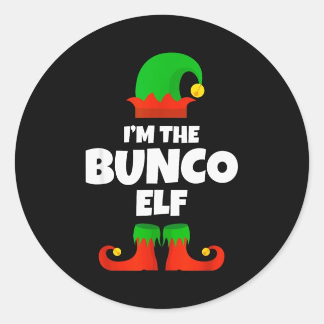 I'm The Bunco Elf Family Pajama Christmas Funny Bu Classic Round Sticker (Front)