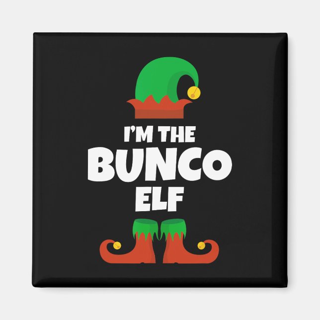 I'm The Bunco Elf Family Pajama Christmas Funny Bu Magnet (Front)