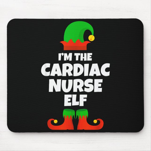 I'm The Cardiac Nurse Elf Family Pajama Christmas  Mouse Pad (Front)