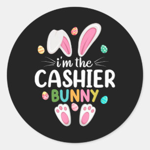I'm The Cashier Bunny Matching Family Easter  Classic Round Sticker