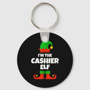 I'm The Cashier Elf Family Pajama Christmas Funny  Key Ring