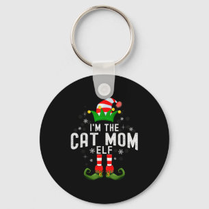 I'm The Cat Mom Elf Christmas Family Pjs Costume Key Ring