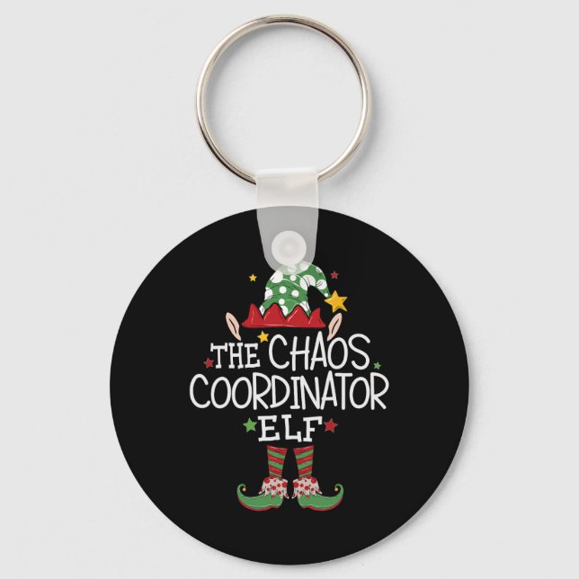 I'm The Chaos Coordinator Elf Fun Christmas Matchi Key Ring (Front)
