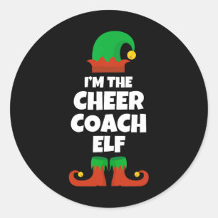 I'm The Cheer Coach Elf Family Pajama Christmas Fu Classic Round Sticker