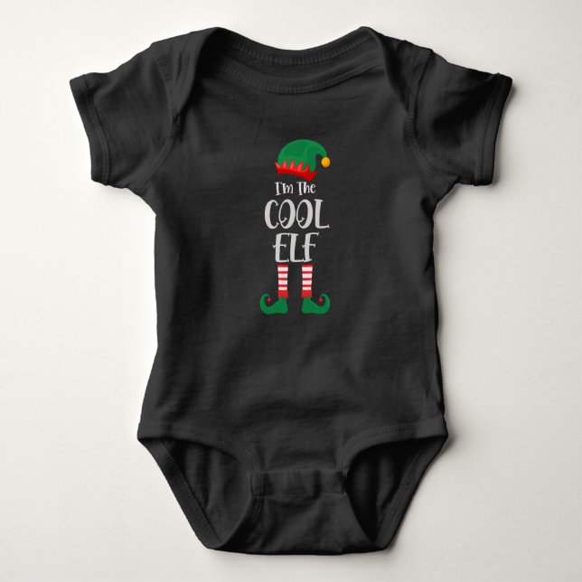 Im The Cool Elf Matching Christmas Baby Bodysuit (Front)