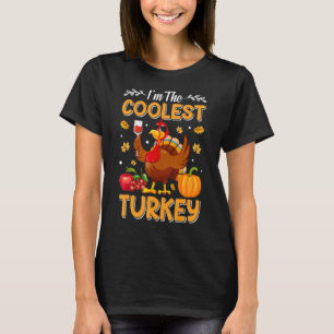 I'm The Coolest Turkey in Town Illustration Graphi T-Shirt