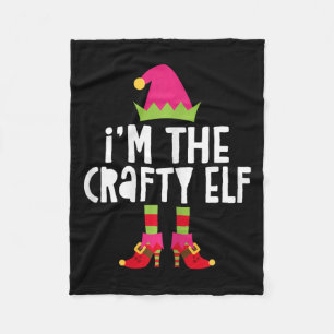 I'm The Crafty Elf Matching Christmas Elf Fleece Blanket