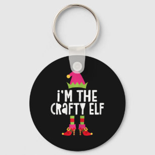 I'm The Crafty Elf Matching Christmas Elf Key Ring