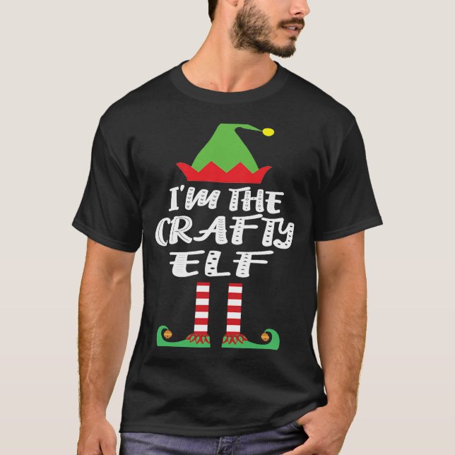 I'm The Crafty Elf Matching Family  Christmas T-Shirt (Front)