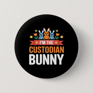 Im The Custodian Bunny Easter Matching Family 6 Cm Round Badge