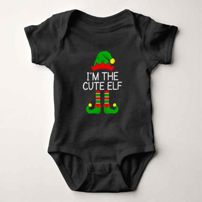 I'm The Cute Elf/Christmas Baby Bodysuit (Front)
