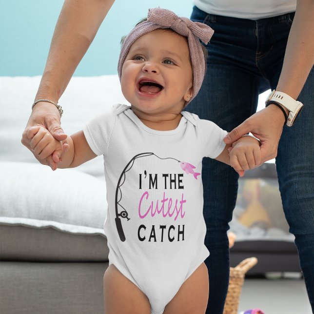 I'm the Cutest Catch Funny Fishing Baby Bodysuit (Creator Uploaded)