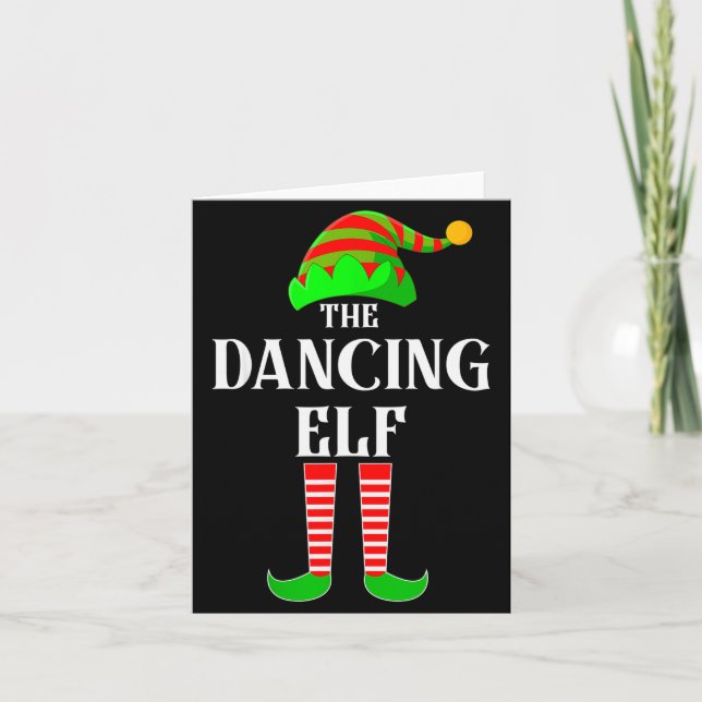 I'm The Dancing Elf Family Matching Costume Christ Card (Front)