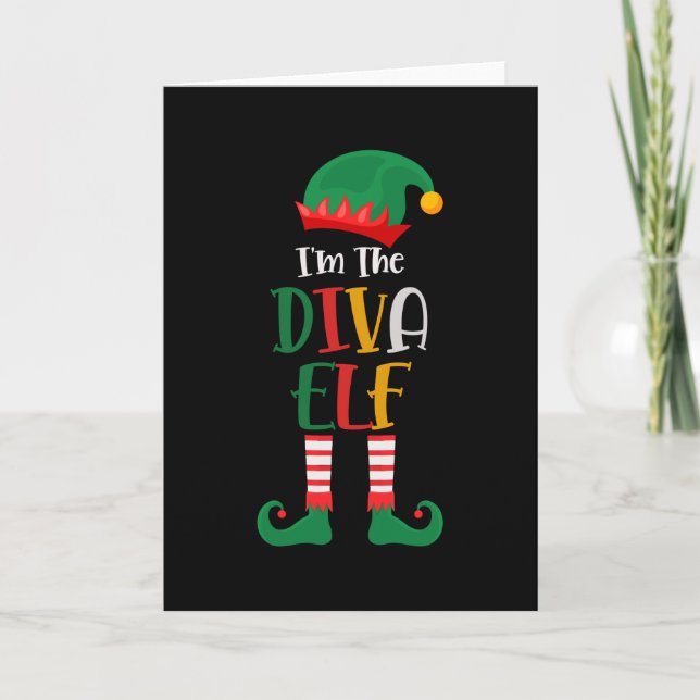 Im The Diva Elf Matching Christmas 2021 Card (Front)