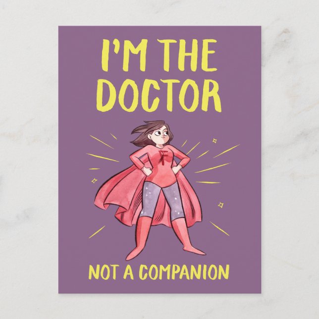 I'm the Doctor. Not a Companion. Postcard (Front)