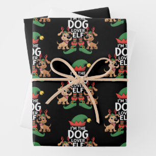 I'm The Dog Lover Elf Matching Christmas Pet Owner Wrapping Paper Sheet
