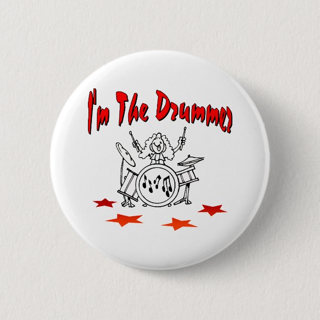 I'm The Drummer 6 Cm Round Badge (Front)