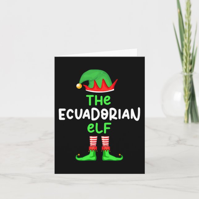 I'm The Ecuadorian Elf Ecuador Christmas Fun Pajam Card (Front)