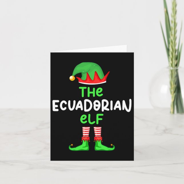 I'm The Ecuadorian Elf Ecuador Christmas Fun Pajam Card (Front)