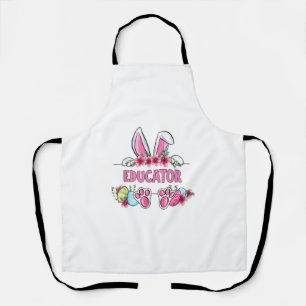 I'm The Educator Bunny Easter Day Rabbit  Apron