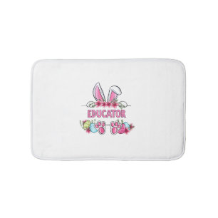 I'm The Educator Bunny Easter Day Rabbit Bath Mat