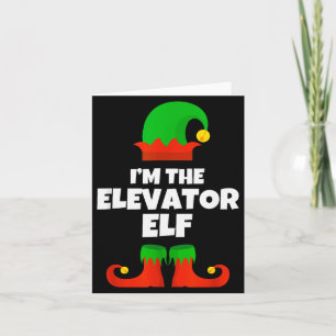 I'm The Elevator Elf Family Pajama Christmas Funny Card