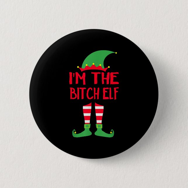 I'm The Elf Pyjamas Matching Family Christmas  6 Cm Round Badge (Front)