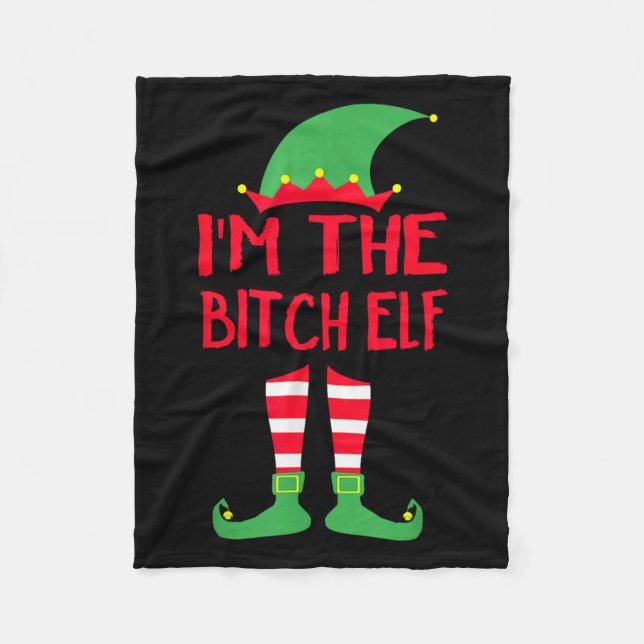 I'm The Elf Pyjamas Matching Family Christmas  Fleece Blanket (Front)