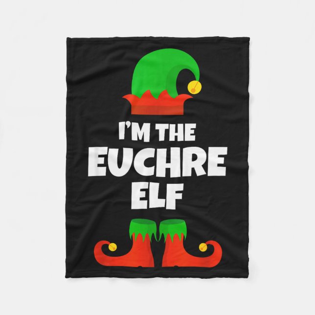 I'm The Euchre Elf Family Pajama Christmas Funny P Fleece Blanket (Front)