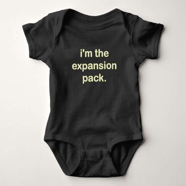 I'm The Expansion Pack (Ylw/Wt) Baby Bodysuit (Front)