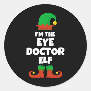 I'm The Eye Doctor Elf Family Pajama Christmas Fun Classic Round Sticker