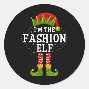 I'm The Fashion Elf Matching Family Christmas Paja Classic Round Sticker