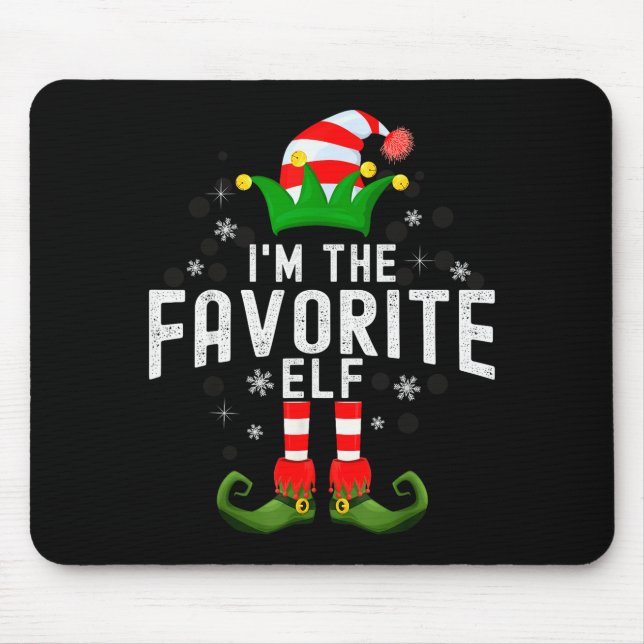 I'm The Favorite Elf Christmas Family Pjs Costume  Mouse Pad (Front)