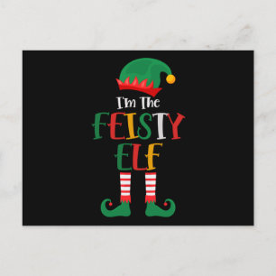 Im The Feisty Elf Matching Christmas Postcard