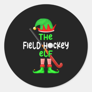 I'm The Field Hockey Elf Christmas Family Matching Classic Round Sticker