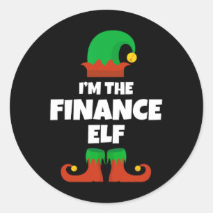I'm The Finance Elf Family Pajama Christmas Funny Classic Round Sticker