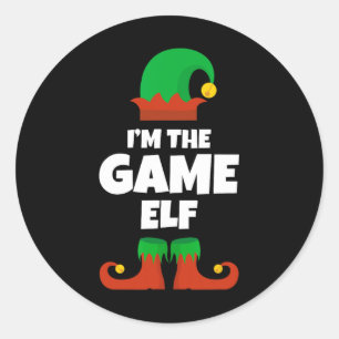 I'm The Game Elf Family Pajama Christmas Funny Gam Classic Round Sticker