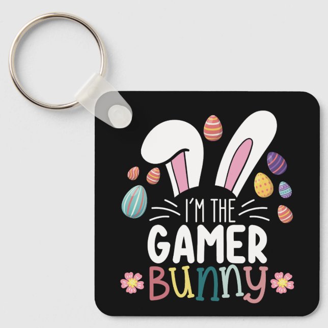 I'm The Gamer Bunny Gaming Easter Matching Key Ring (Front)