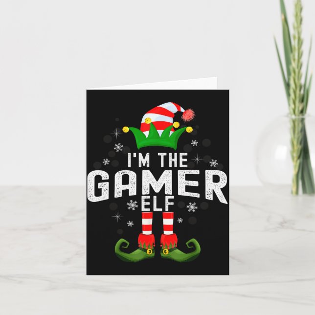 I'm The Gamer Elf Christmas Family Pjs Costume  Card (Front)