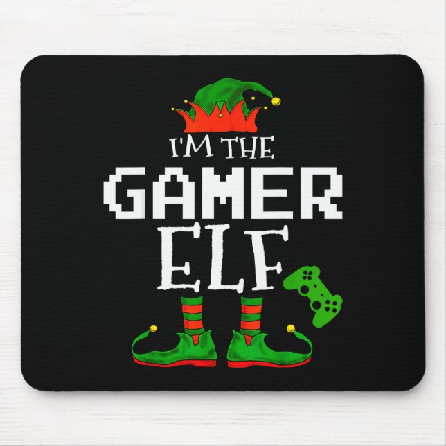 I'm The Gamer Elf Family Matching Gaming Christmas Mouse Pad (Front)