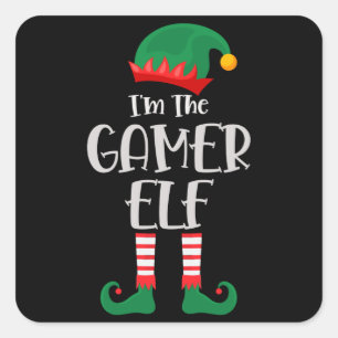Im The Gamer Elf Matching Christmas Square Sticker