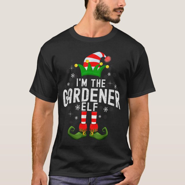 I'm The Gardener Elf Christmas Family Pjs Costume  T-Shirt (Front)