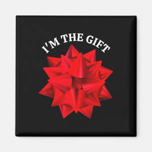 “I'm The Gift” Oversized Red Bow Fun Christmas Jok Magnet