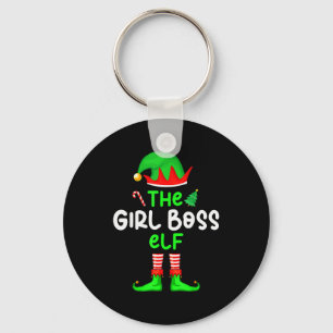 I'm The Girl Boss Elf Christmas Funny Family Match Key Ring