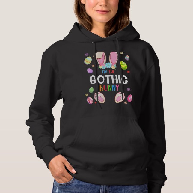 I'm The Gothic Bunny Easter Party Matching Family Hoodie (Front)