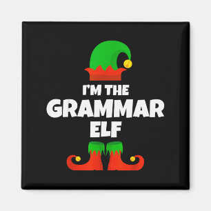 I'm The Grammar Elf Family Pajama Christmas Englie Magnet