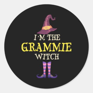 I'm The Grammie Witch Costume Halloween Funny Witc Classic Round Sticker